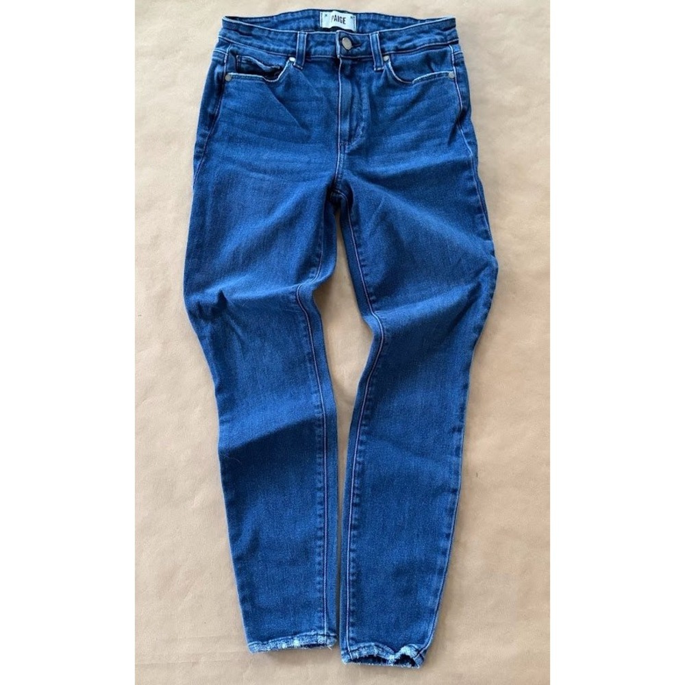 Paige Hoxton Ankle High Rise Skinny Jeans Raw Hem Size 28 Streetwear Hipster